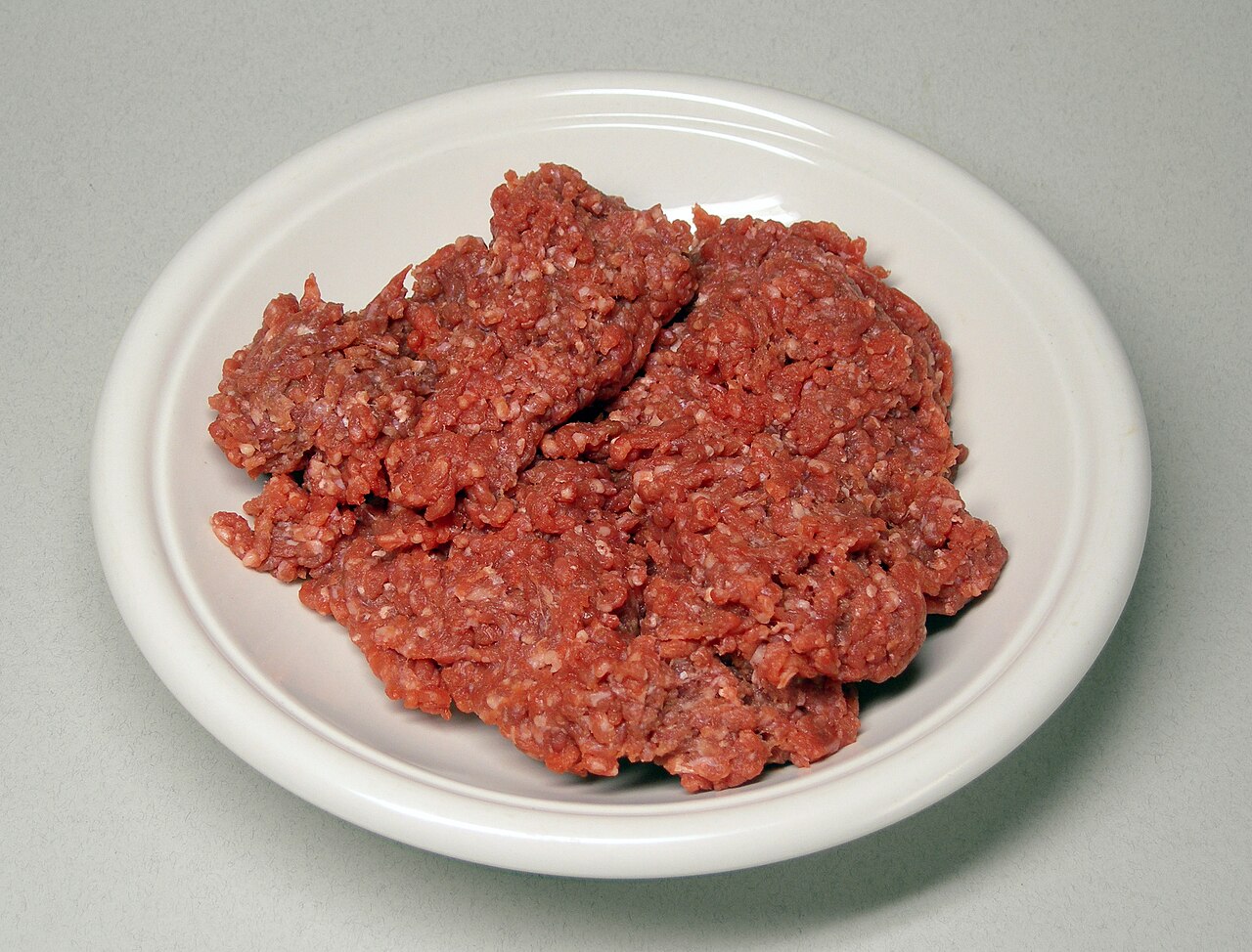 Freshly ground raw beef