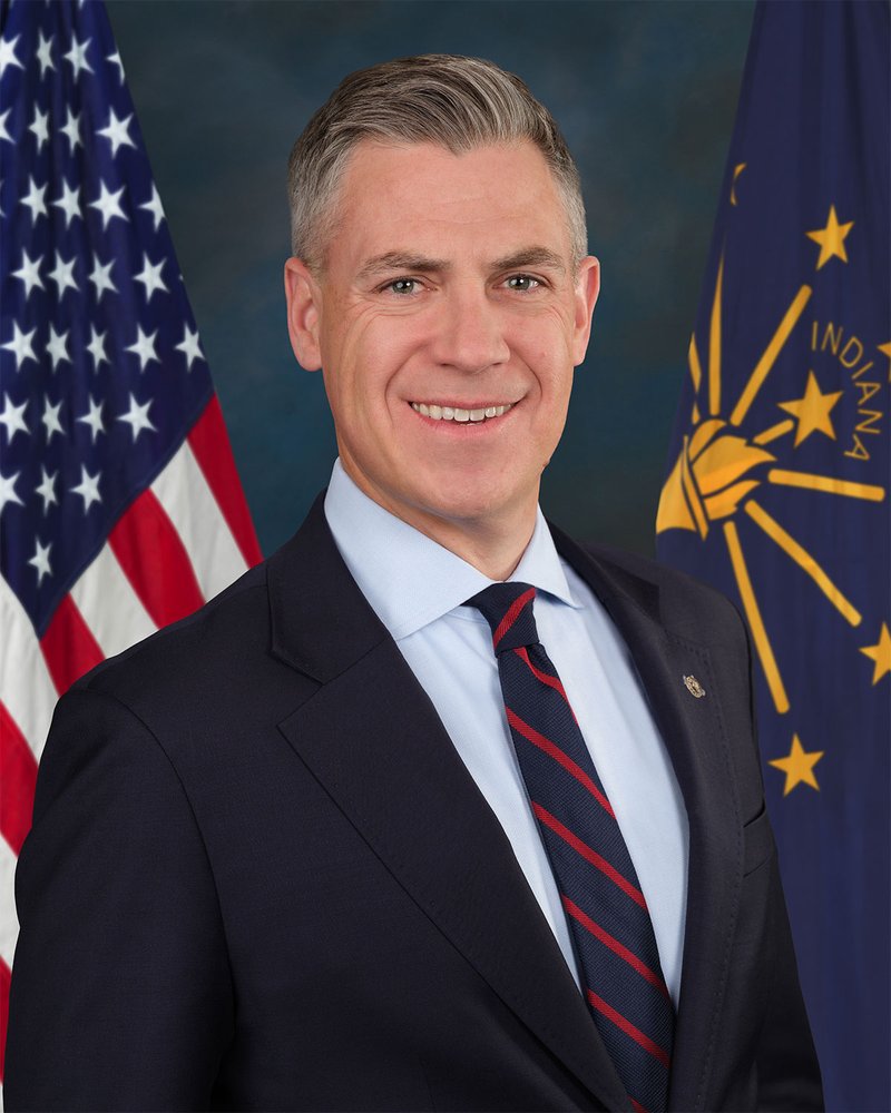 Official Senate portrait of Senator Jim Banks of Indiana